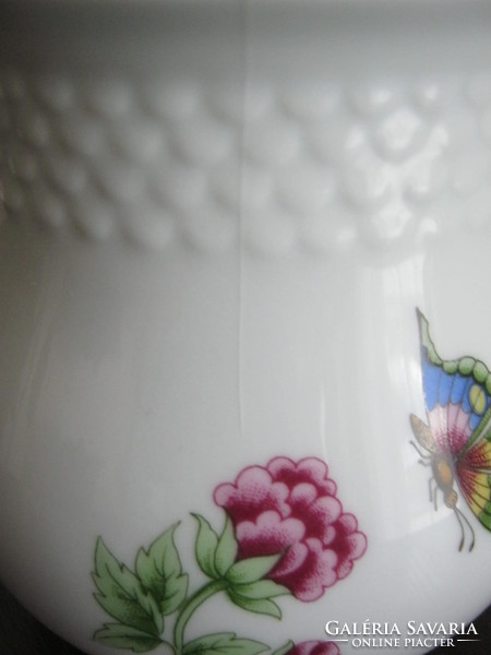 Hollóházi porcelán pillangós virágos csupor hasas bögre - sérült
