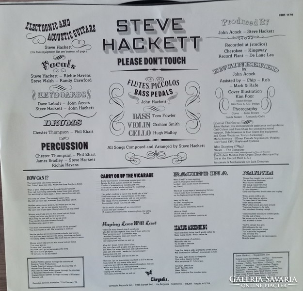 STEVE HACKETT ..Bakelit lemez / Please don't touch
