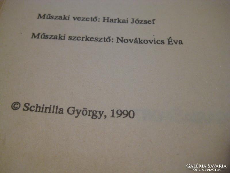 Schirilla György  Vegetárius    könyv  , az író   receptjeivel   1990