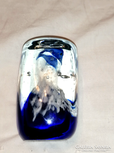 Glass sea scene, dolphin table decoration, paperweight