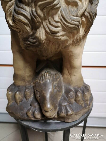 Antique terracotta lion statue, with guarantee letter, 53 cm, 1900 years
