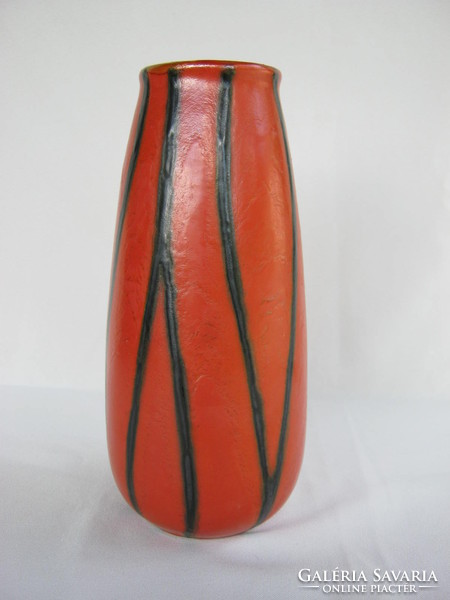 Tófej kerámia retro váza 20 cm