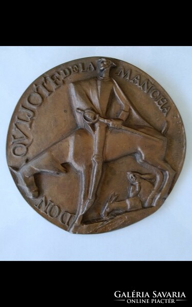 Olcsai Kiss Zoltán Don Quixote bronze plaque