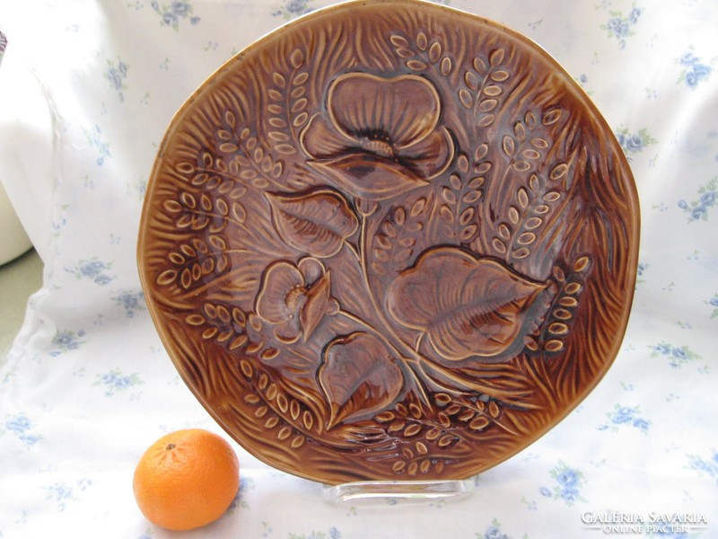 Large, collectible, artistic 31 cm sarreguemines flower bowl