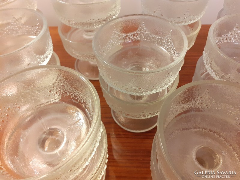 Retro fagyis desszertes üvegpohár régi cukrászdai fagylalt talpas pohár kehely