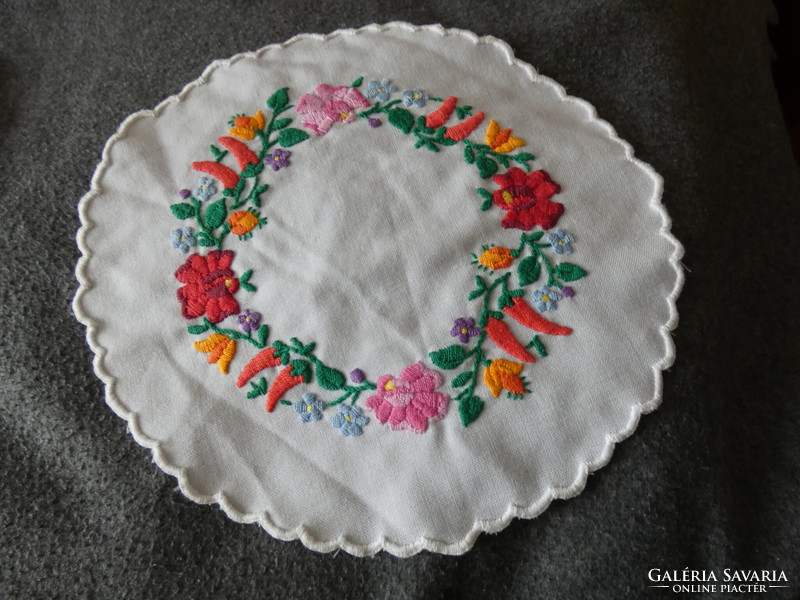 Kalocsa round tablecloth, two pieces