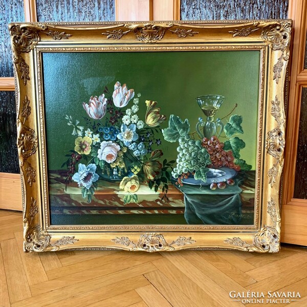 Wenzel adam rudorfer: flower still life painting, oil on canvas, oil painting,