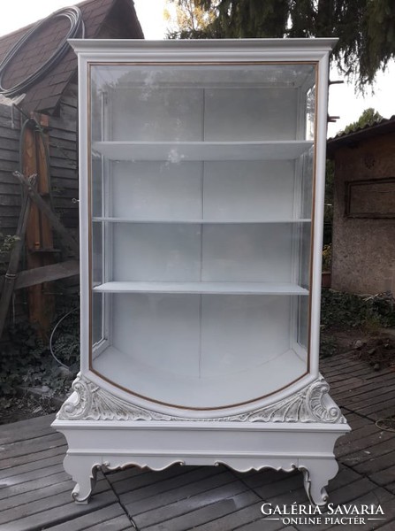 Beautiful vintage antique neo-baroque? Glass showcase in provence style