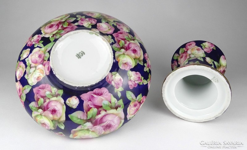1M054 old purple floral princess louise Austrian porcelain centerpiece