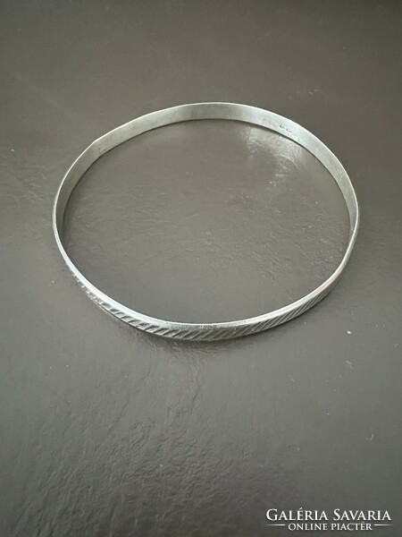 Engraved silver bracelet