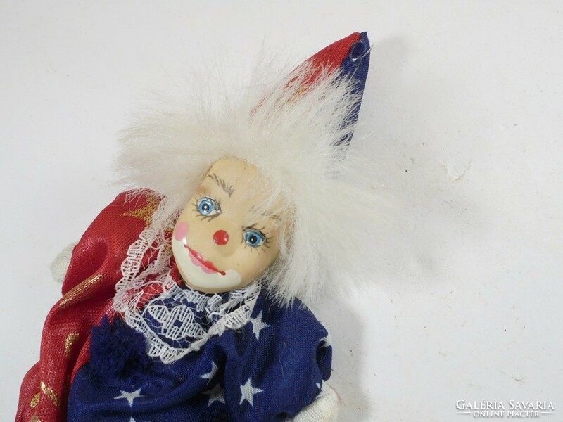 Retro vintage old toy porcelain doll clown carnival
