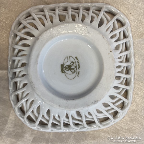 Openwork Romanian porcelain decorative bowl