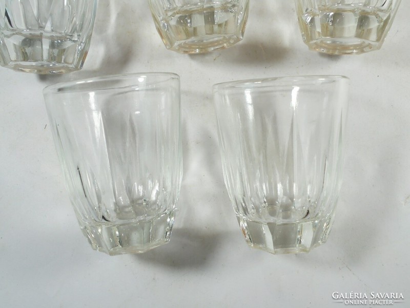 Old retro glass short drink glass 5 pcs