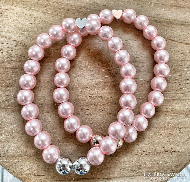 2 tekla pearls and hematite bracelet