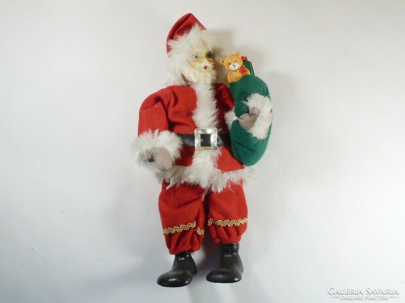 Retro old Santa Claus with ceramic head and boots 26 cm high