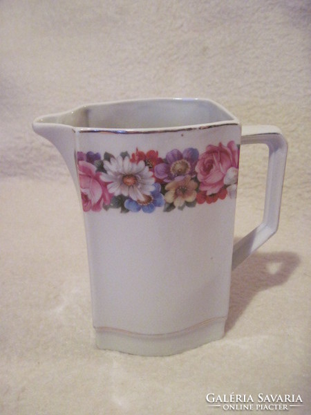 Antique milk jug pouring rose pattern small jug