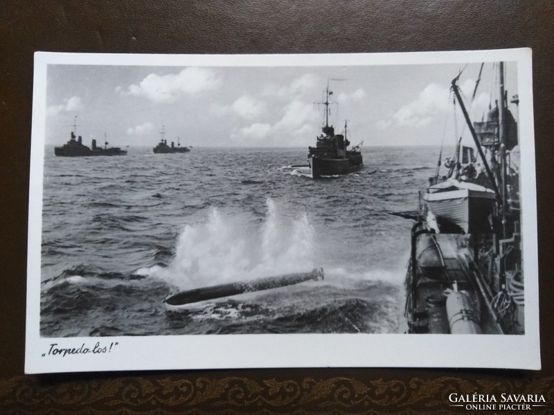 Torpedo launch German i. Vh. Postcard