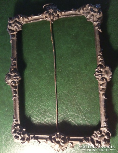 Patinated antique cast iron table picture frame picture holder 1850s
