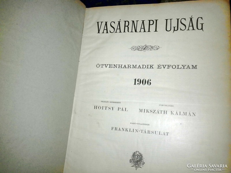 1906 teljes Vasárnapi Újság