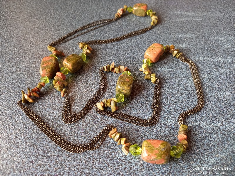 Unakit mineral necklace