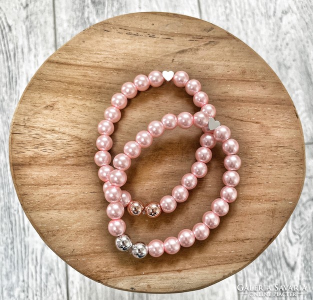 2 tekla pearls and hematite bracelet