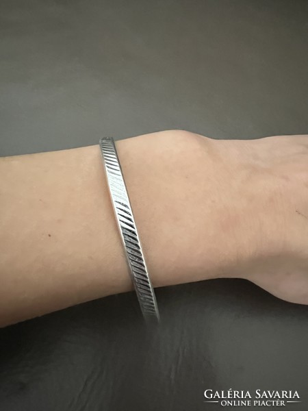Engraved silver bracelet