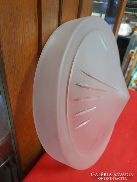 Polished frosted glass lamp shade.