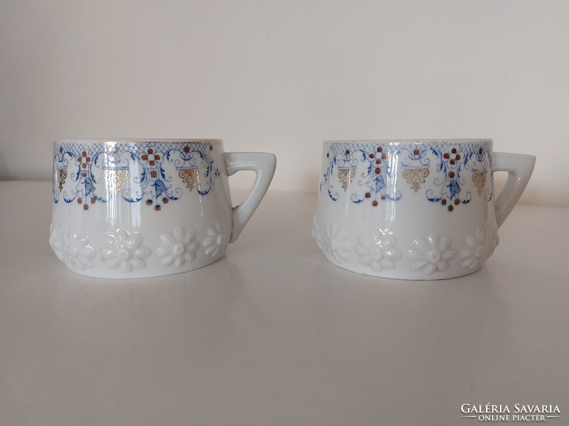 2 antique porcelain mugs Art Nouveau old cups