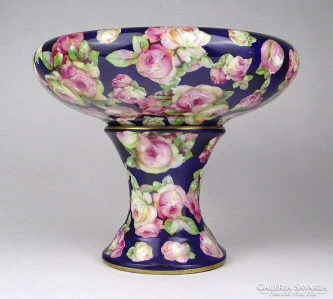 1M054 Régi lila színű virágos Princess Louise osztrák porcelán asztalközép kínáló