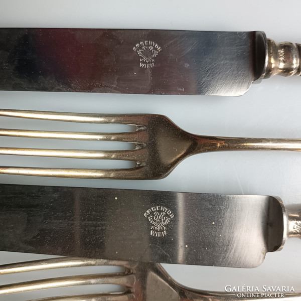Argentor werke silver plated tableware, cutlery set Vienna 1910s