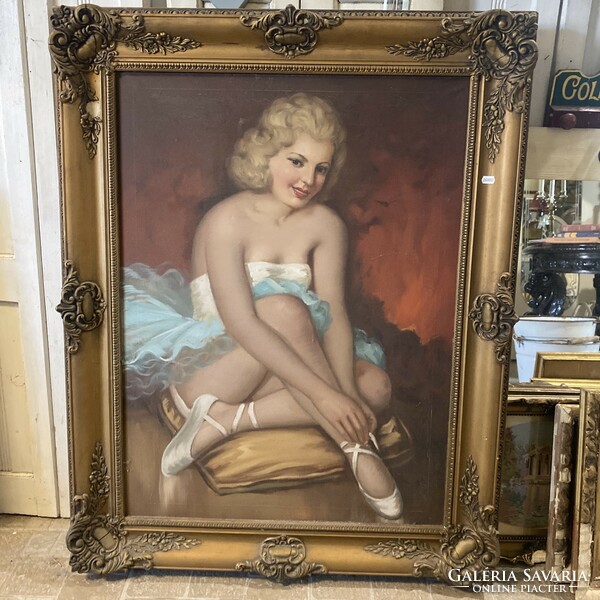 Beautiful large blondel framed oil painting