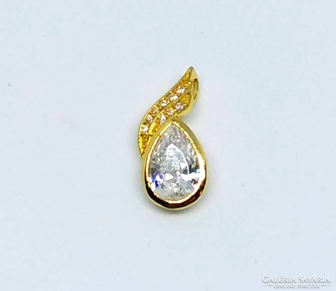 24K gold-filled faceted white cz crystal pendant