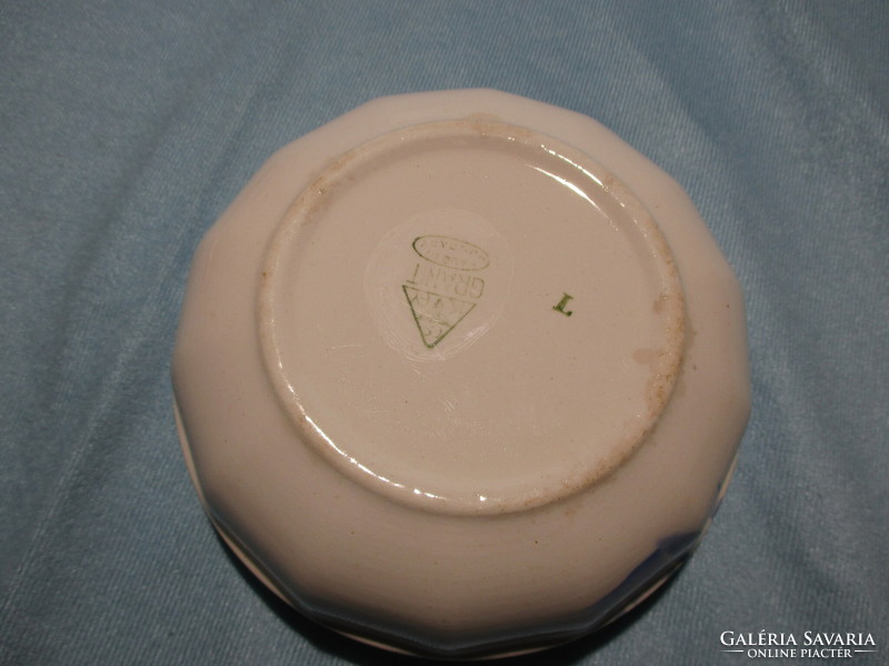 Small Kispest granite bowl with blue flowers