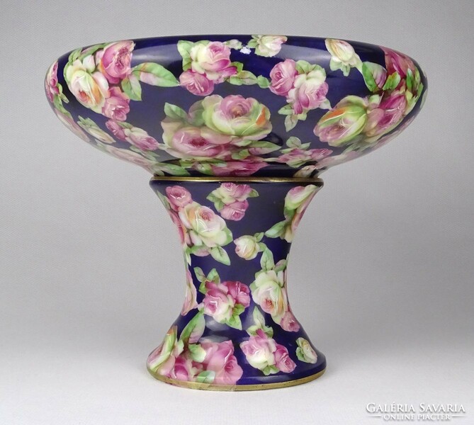 1M054 Régi lila színű virágos Princess Louise osztrák porcelán asztalközép kínáló