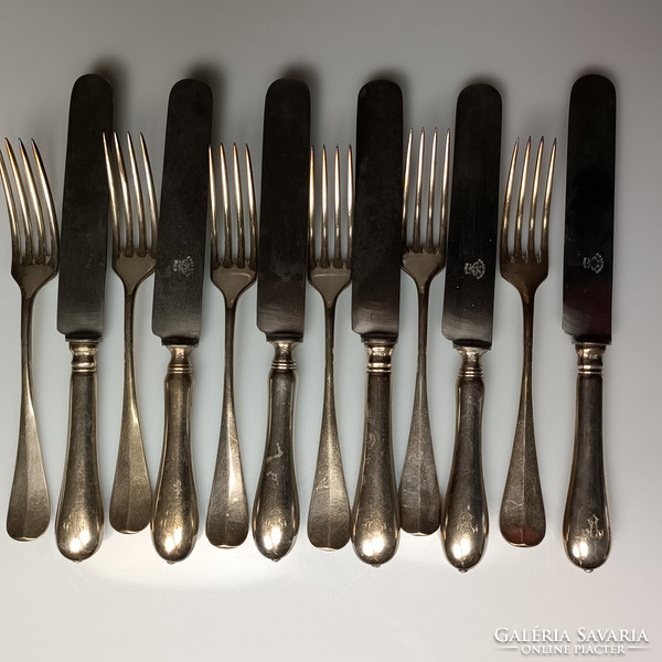 Argentor werke silver plated tableware, cutlery set Vienna 1910s