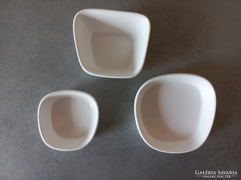 3 mini porcelain trays