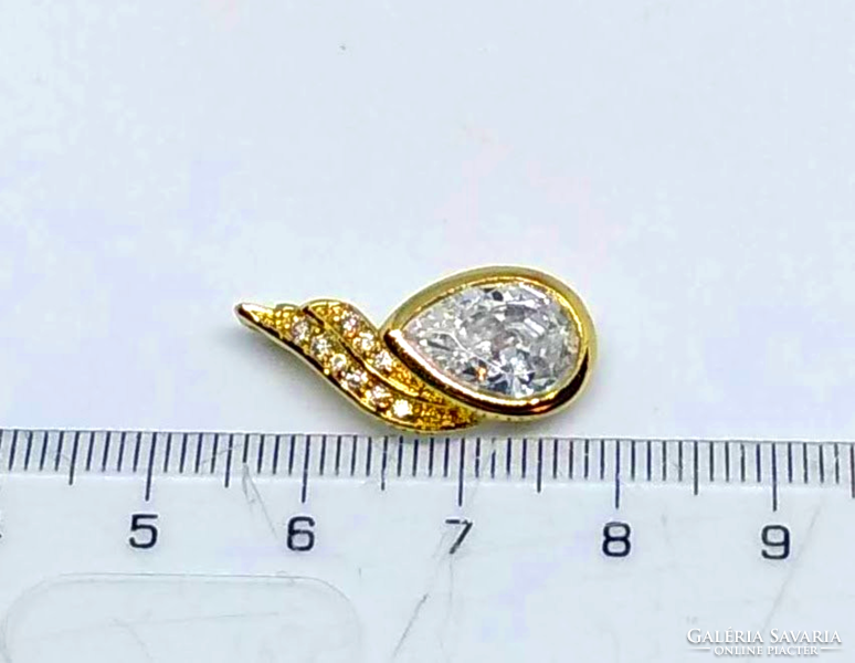 24K arannyal töltött (Gold Filled) fazettált fehér CZ kristályos medál