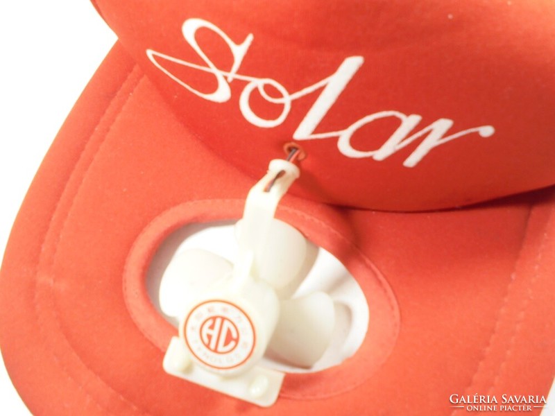 Retro régi Solar márkájú napelemes ventilátoros baseball sapka 1980-as évek