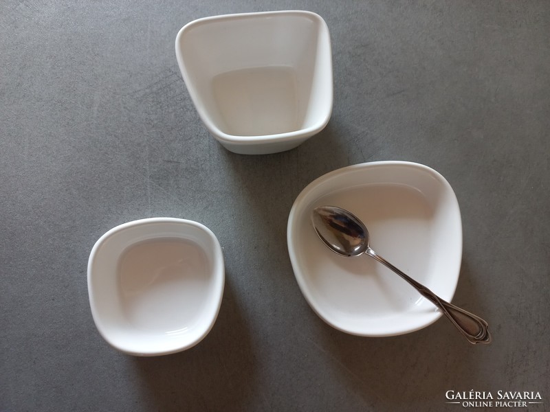 3 mini porcelain trays