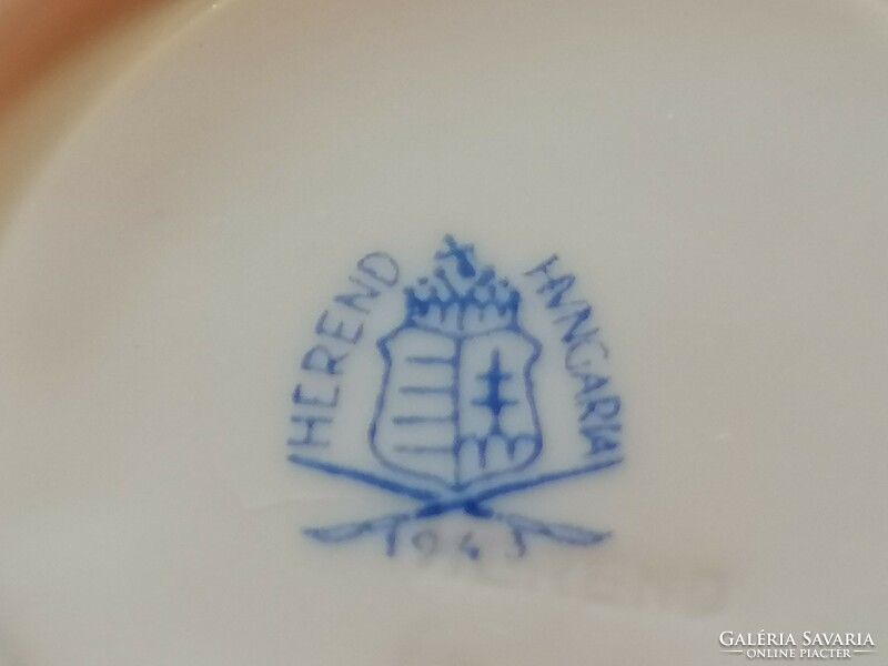 Herendi kávéscsésze alátét tányér pótlásnak 1943-as jelöléssel