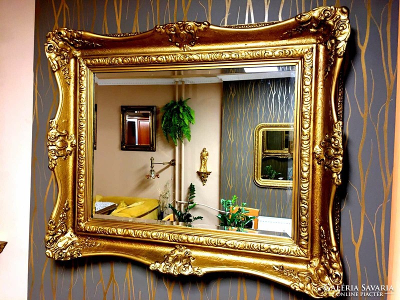 Blondel frame with polished mirror from the beginning of the century, extra wide