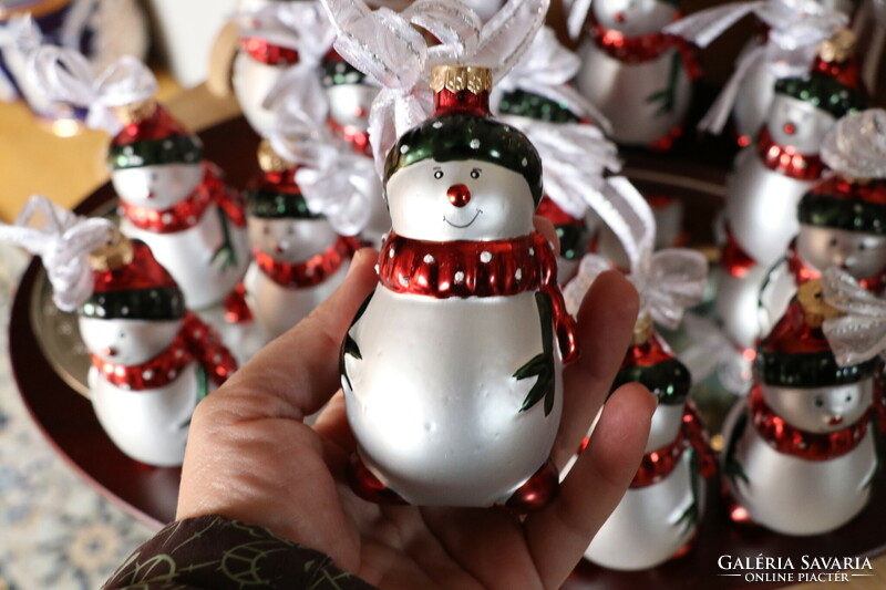 Craft snowman with Christmas tree decoration