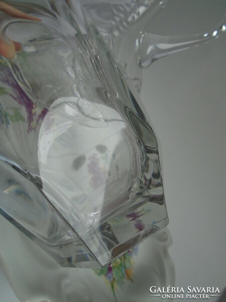 Art deco  vastag falú kristály  röviditalos butélia, palack.
