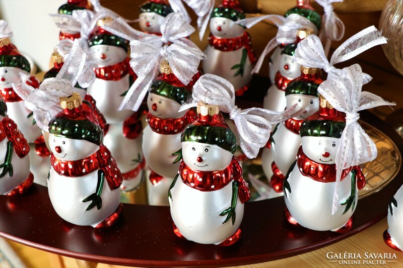 Craft snowman with Christmas tree decoration