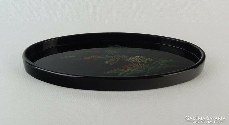 0O868 old marked Chinese lacquer tray 27 cm