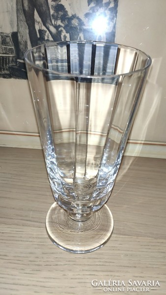 Csodaszép lapracsiszolt kristály üveg váza