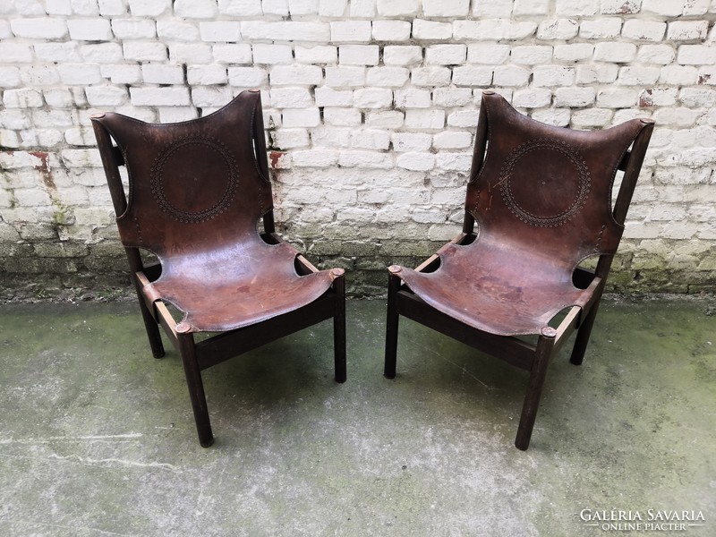 Craftsman leather chair pair # 040