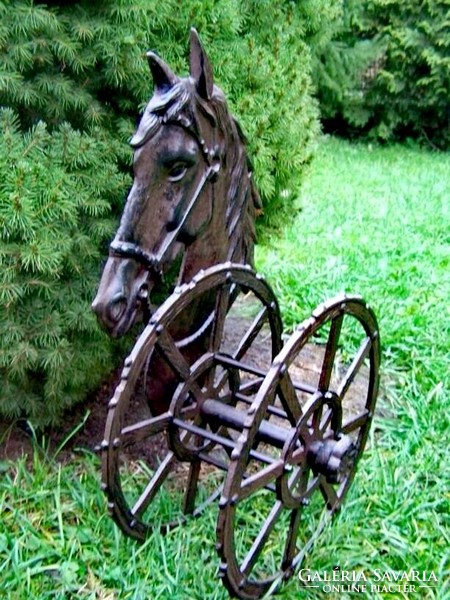 Equestrian hose holder cast iron - white