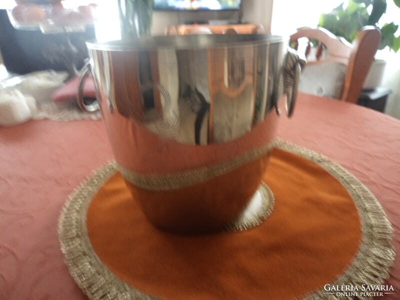 Champagne bucket from France_ richly silver plated in perfect condition