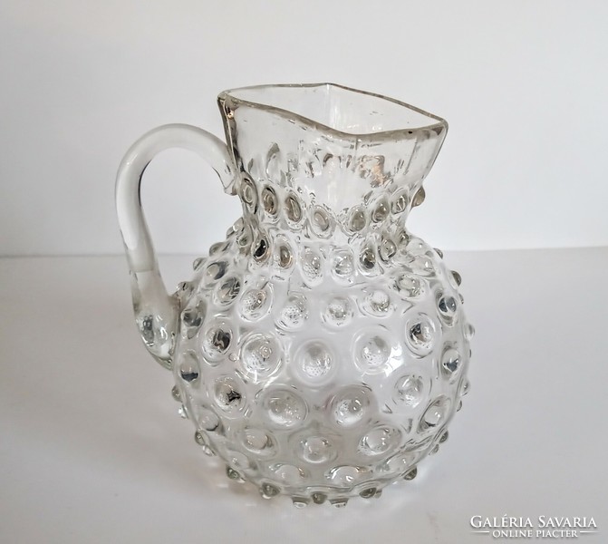 Huta glass baptismal jug with cam 11.5cm